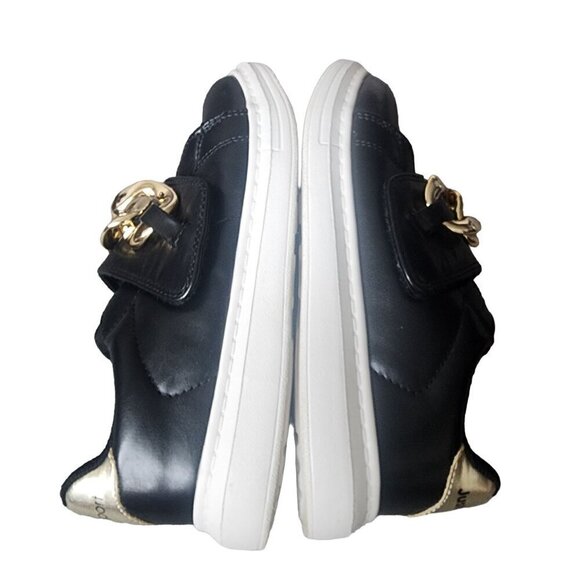 Justice Ivy Sneakers Black Gold Chain Big Kids Size 2 - Picture 7 of 11